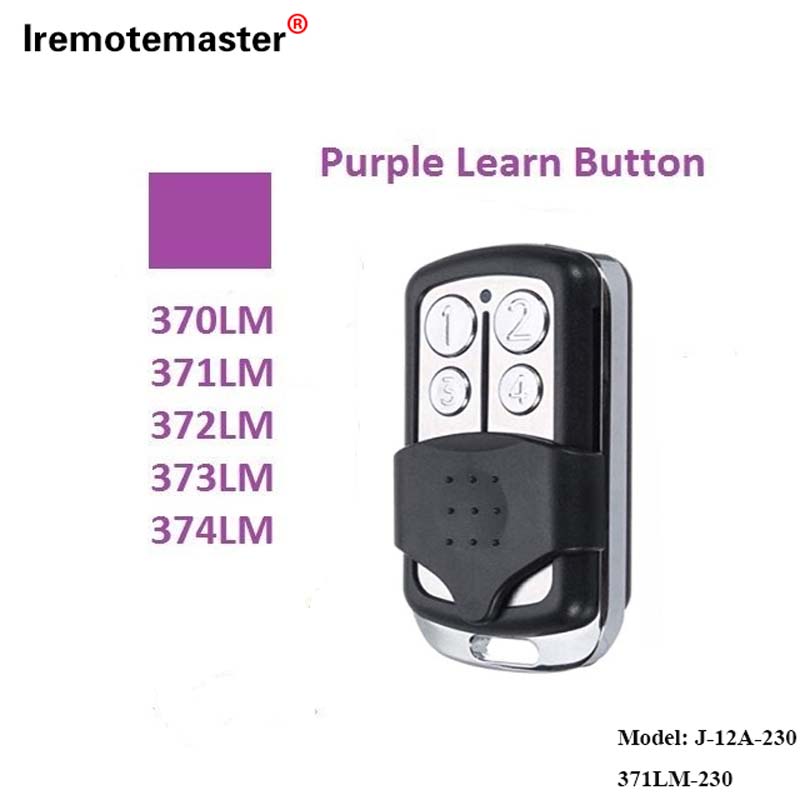 370LM, 371LM, 372LM, 373LM, 374LM ਪਰਪਲ ਲਰਨ ਬਟਨ 315MHz ਰੋਲਿੰਗ ਕੋਡ ਲਈ