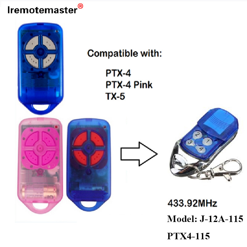 PTX4 433.92 MHz ਰੋਲਿੰਗ ਕੋਡ ਗੈਰੇਜ ਡੋਰ ਰਿਮੋਟ ਕੰਟਰੋਲ ਲਈ